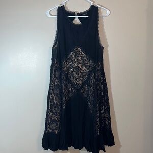 Torrid Mixed Fabric & Lace Trapeze Dress